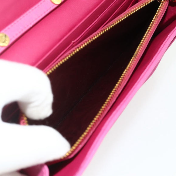 Miu Miu Chain Shoulder Bag Leather Pink Gold Auth 170545A