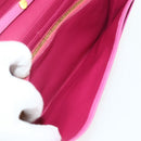Miu Miu Chain Shoulder Bag Leather Pink Gold Auth 170545A-21