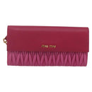 Miu Miu Chain Shoulder Bag Leather Pink Gold Auth 170545A-13