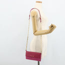 Miu Miu Chain Shoulder Bag Leather Pink Gold Auth 170545A-24