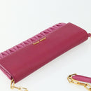 Miu Miu Chain Shoulder Bag Leather Pink Gold Auth 170545A-6