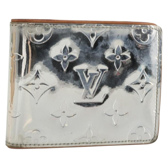 LOUIS VUITTON Mirror Portefeuille Slender Wallet Silver M80806 LV Auth 170546A