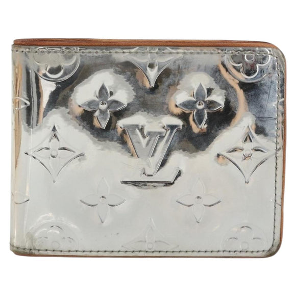 LOUIS VUITTON Mirror Portefeuille Slender Wallet Silver M80806 LV Auth 170546A