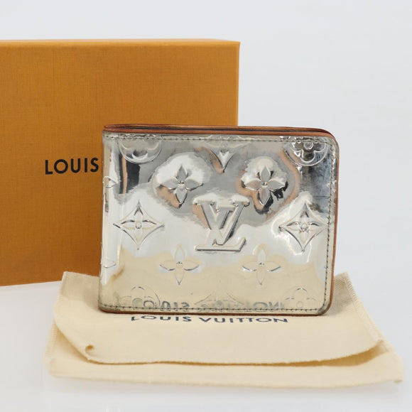 LOUIS VUITTON Mirror Portefeuille Slender Wallet Silver M80806 LV Auth 170546A