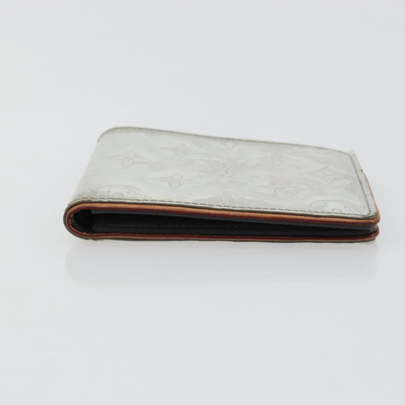 LOUIS VUITTON Mirror Portefeuille Slender Wallet Silver M80806 LV Auth 170546A
