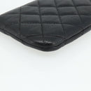 CHANEL Pouch Caviar Skin Black Gold CC Auth 170547A-11