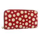 LOUIS VUITTON Yayoi Kusama Zippy Wallet Long Wallet Red M91572 LV Auth 170548A-1