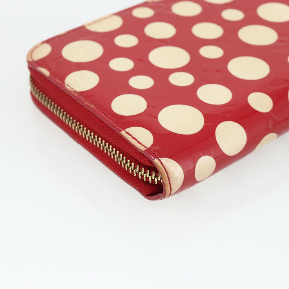 LOUIS VUITTON Yayoi Kusama Zippy Wallet Long Wallet Red M91572 LV Auth 170548A