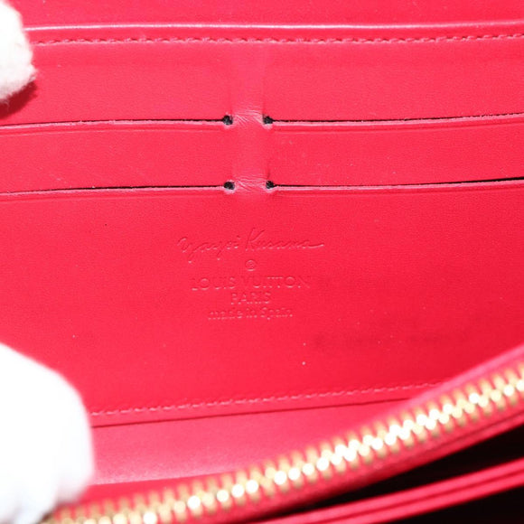 LOUIS VUITTON Yayoi Kusama Zippy Wallet Long Wallet Red M91572 LV Auth 170548A