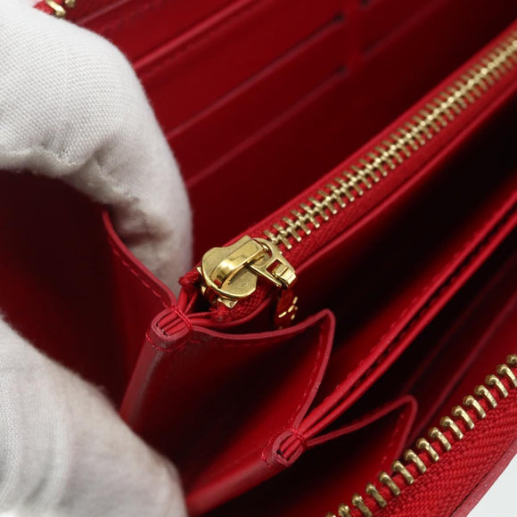 LOUIS VUITTON Yayoi Kusama Zippy Wallet Long Wallet Red M91572 LV Auth 170548A