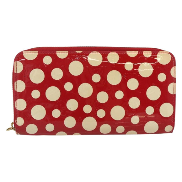 LOUIS VUITTON Yayoi Kusama Zippy Wallet Long Wallet Red M91572 LV Auth 170548A
