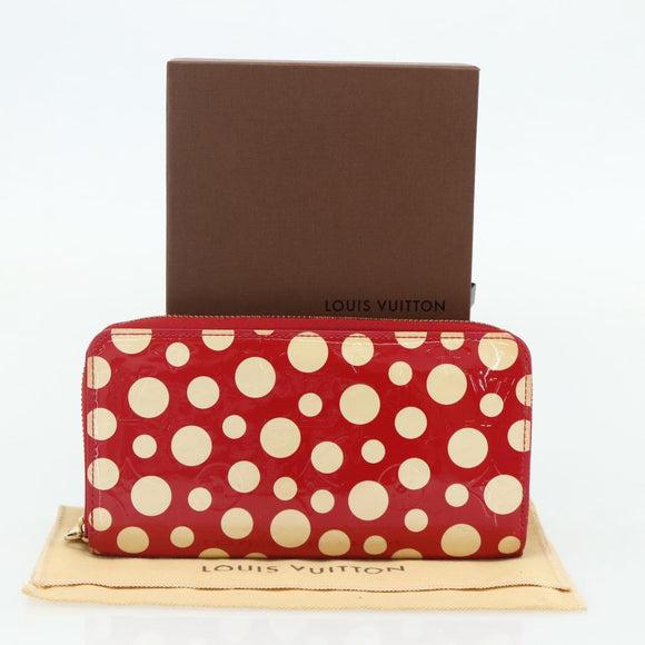 LOUIS VUITTON Yayoi Kusama Zippy Wallet Long Wallet Red M91572 LV Auth 170548A