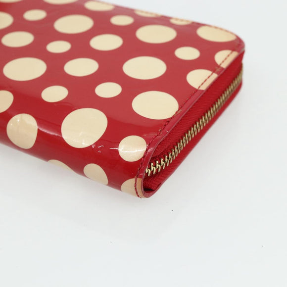 LOUIS VUITTON Yayoi Kusama Zippy Wallet Long Wallet Red M91572 LV Auth 170548A