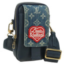 LOUIS VUITTON Denim LVxNIGO Double Phone Pouch Bag Blue M81060 Auth 170550SM-1