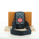 LOUIS VUITTON Denim LVxNIGO Double Phone Pouch Bag Blue M81060 Auth 170550SM-12