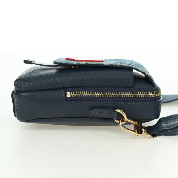 LOUIS VUITTON Denim LVxNIGO Double Phone Pouch Bag Blue M81060 Auth 170550SM