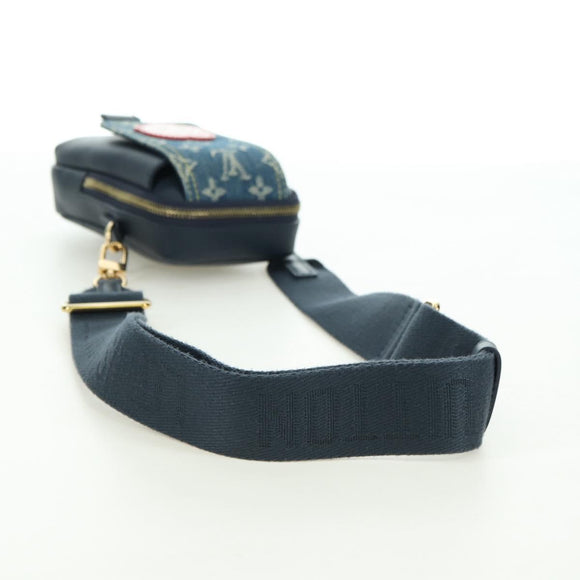 LOUIS VUITTON Denim LVxNIGO Double Phone Pouch Bag Blue M81060 Auth 170550SM
