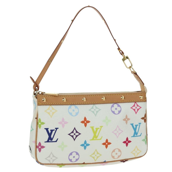 LOUIS VUITTON Monogram Multicolor Pochette Pouch White M92649 LV Auth 170552SAV