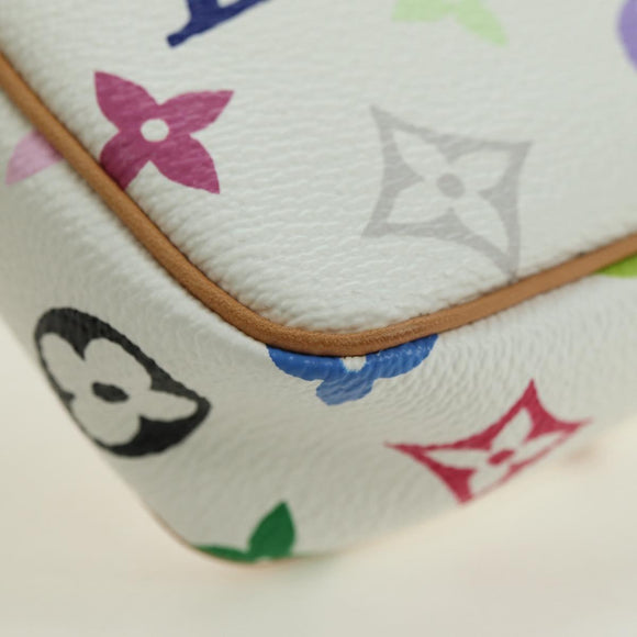 LOUIS VUITTON Monogram Multicolor Pochette Pouch White M92649 LV Auth 170552SAV