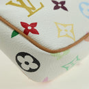 LOUIS VUITTON Monogram Multicolor Pochette Pouch White M92649 LV Auth 170552SAV-13