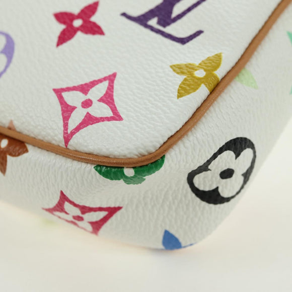 LOUIS VUITTON Monogram Multicolor Pochette Pouch White M92649 LV Auth 170552SAV
