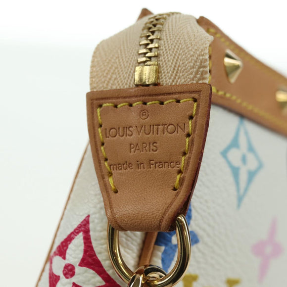 LOUIS VUITTON Monogram Multicolor Pochette Pouch White M92649 LV Auth 170552SAV