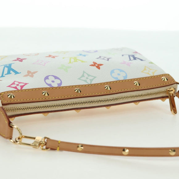 LOUIS VUITTON Monogram Multicolor Pochette Pouch White M92649 LV Auth 170552SAV