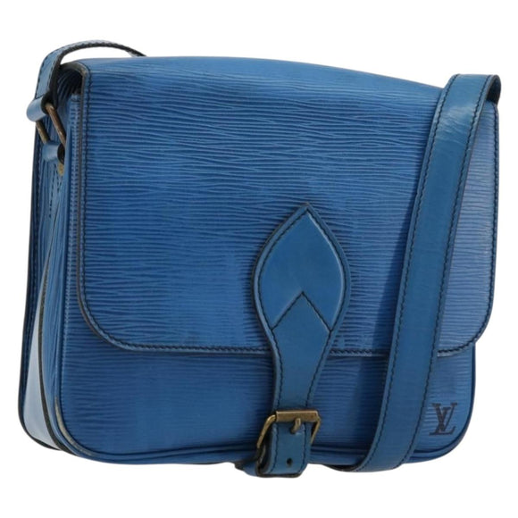 LOUIS VUITTON Epi Cartouchiere MM Shoulder Bag Blue M52245 LV Auth 170556