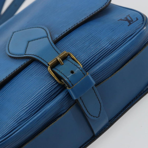 LOUIS VUITTON Epi Cartouchiere MM Shoulder Bag Blue M52245 LV Auth 170556