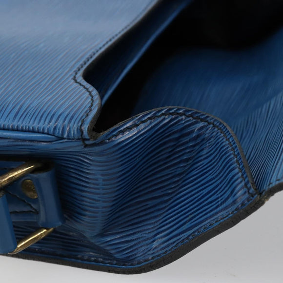 LOUIS VUITTON Epi Cartouchiere MM Shoulder Bag Blue M52245 LV Auth 170556