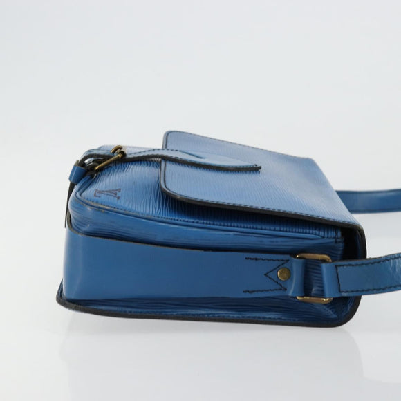 LOUIS VUITTON Epi Cartouchiere MM Shoulder Bag Blue M52245 LV Auth 170556