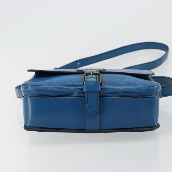 LOUIS VUITTON Epi Cartouchiere MM Shoulder Bag Blue M52245 LV Auth 170556