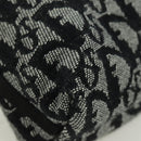 Christian Dior Trotter Canvas Accessory Pouch Black Silver Auth 170558V-9
