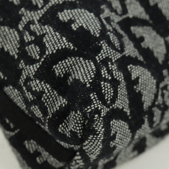 Christian Dior Trotter Canvas Accessory Pouch Black Silver Auth 170558V