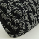 Christian Dior Trotter Canvas Accessory Pouch Black Silver Auth 170558V-16