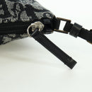 Christian Dior Trotter Canvas Accessory Pouch Black Silver Auth 170558V-10