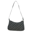 Christian Dior Trotter Canvas Accessory Pouch Black Silver Auth 170558V-2