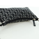 Christian Dior Trotter Canvas Accessory Pouch Black Silver Auth 170558V-6