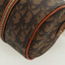 Christian Dior Romantic Trotter Canvas Hand Bag PVC Brown Silver Auth 170563V-17