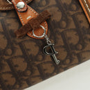 Christian Dior Romantic Trotter Canvas Hand Bag PVC Brown Silver Auth 170563V-9