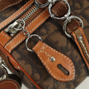 Christian Dior Romantic Trotter Canvas Hand Bag PVC Brown Silver Auth 170563V-20