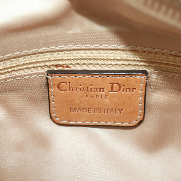 Christian Dior Romantic Trotter Canvas Hand Bag PVC Brown Silver Auth 170563V