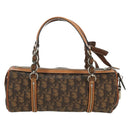 Christian Dior Romantic Trotter Canvas Hand Bag PVC Brown Silver Auth 170563V-2