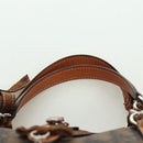 Christian Dior Romantic Trotter Canvas Hand Bag PVC Brown Silver Auth 170563V-14