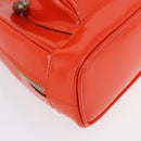 GUCCI Bamboo Shoulder Bag Patent leather Orange Silver 003 1998 0127 Auth 170571-9