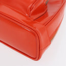 GUCCI Bamboo Shoulder Bag Patent leather Orange Silver 003 1998 0127 Auth 170571-14