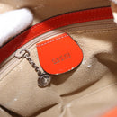 GUCCI Bamboo Shoulder Bag Patent leather Orange Silver 003 1998 0127 Auth 170571-18