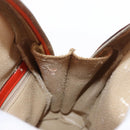 GUCCI Bamboo Shoulder Bag Patent leather Orange Silver 003 1998 0127 Auth 170571-20