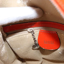 GUCCI Bamboo Shoulder Bag Patent leather Orange Silver 003 1998 0127 Auth 170571-21
