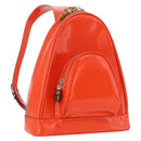 GUCCI Bamboo Shoulder Bag Patent leather Orange Silver 003 1998 0127 Auth 170571-1